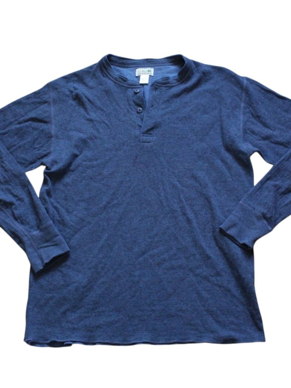 L.L.Bean Mens Blue River Driver’s Henley Shirt Large Tall 2 Layer Long Sleeve
